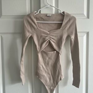 Abercrombie Cinched Cutout Sweater Bodysuit